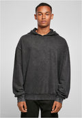 Acid Washed Oversized Hoody Black