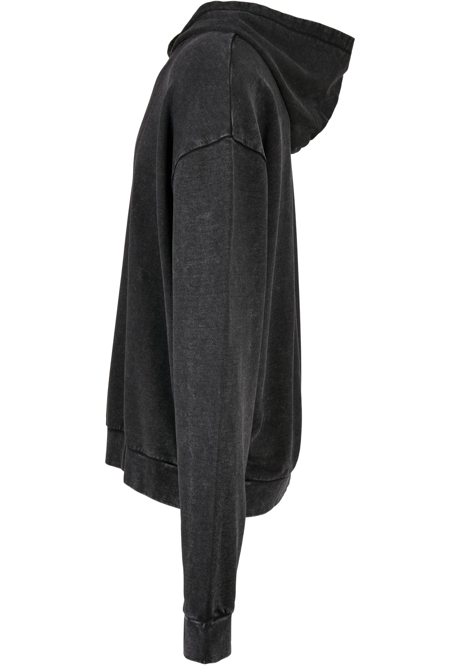 Acid Washed Oversized Hoody Black