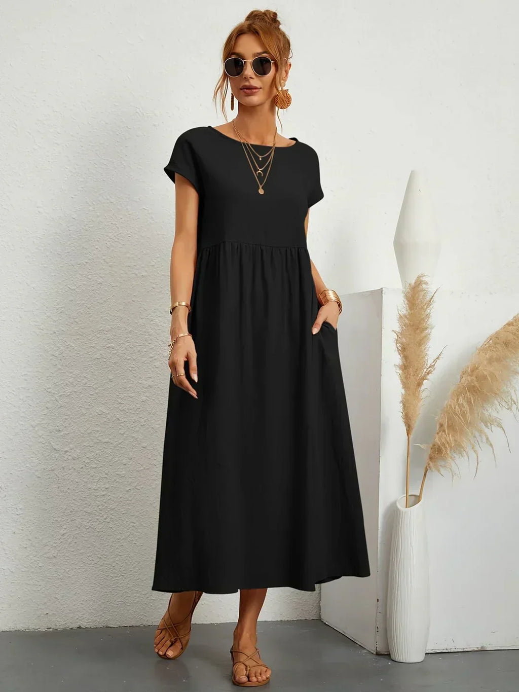 GABRIELA™ | VESTIDO MIDI FLUIDO DE ELEGANCIA ATEMPORAL