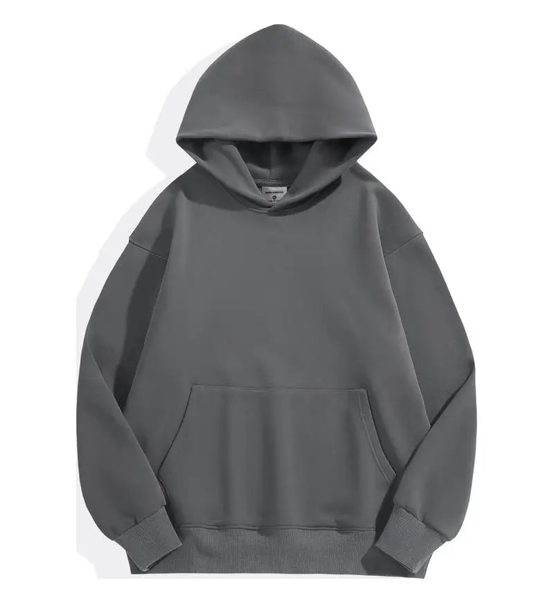 500GSM peso pesado moda hombres sudaderas con capucha nuevo Otoño Invierno Casual grueso algodón hombres Top Color sólido sudaderas con capucha sudadera masculina