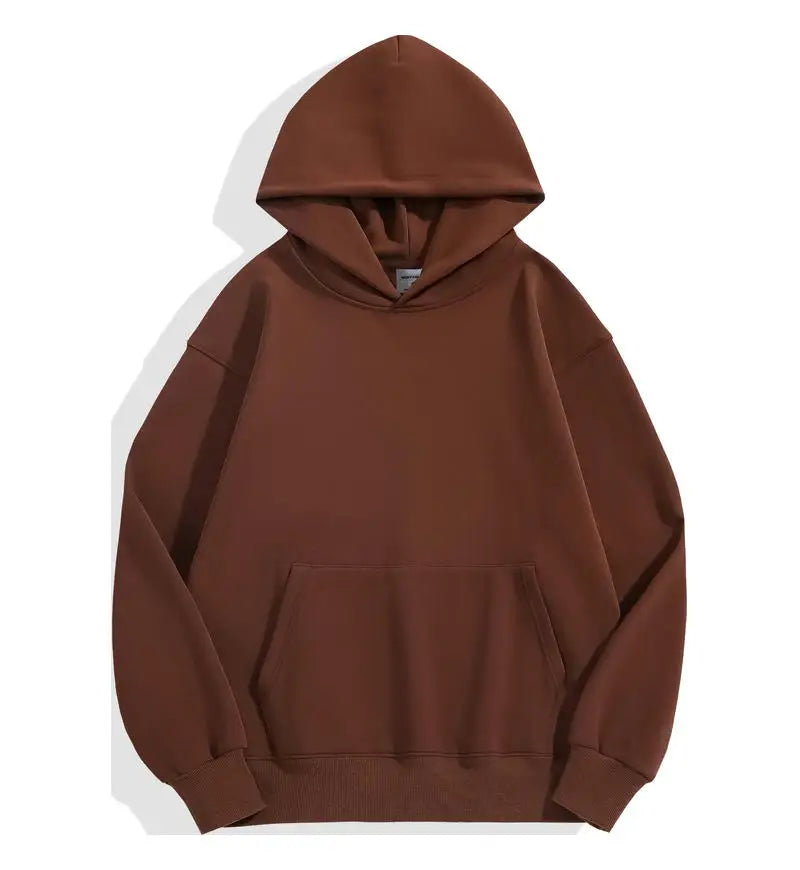 500GSM peso pesado moda hombres sudaderas con capucha nuevo Otoño Invierno Casual grueso algodón hombres Top Color sólido sudaderas con capucha sudadera masculina