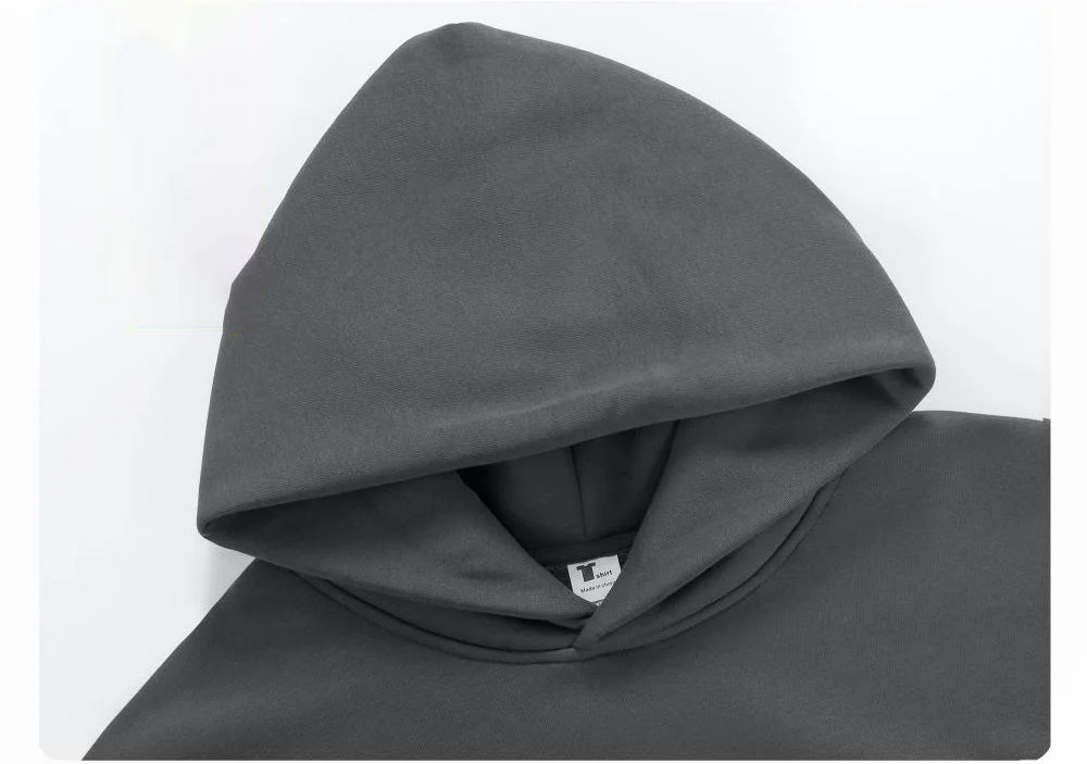 500GSM peso pesado moda hombres sudaderas con capucha nuevo Otoño Invierno Casual grueso algodón hombres Top Color sólido sudaderas con capucha sudadera masculina