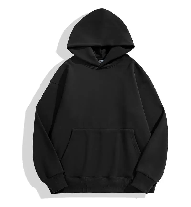 500GSM peso pesado moda hombres sudaderas con capucha nuevo Otoño Invierno Casual grueso algodón hombres Top Color sólido sudaderas con capucha sudadera masculina