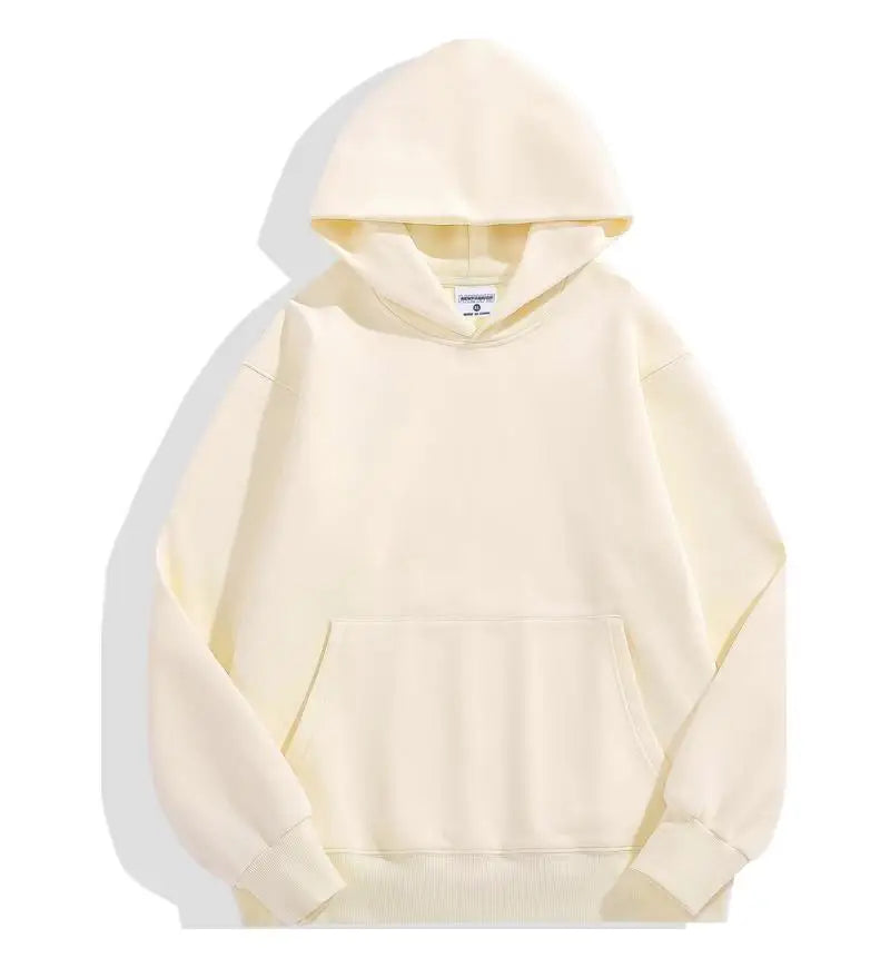 500GSM peso pesado moda hombres sudaderas con capucha nuevo Otoño Invierno Casual grueso algodón hombres Top Color sólido sudaderas con capucha sudadera masculina