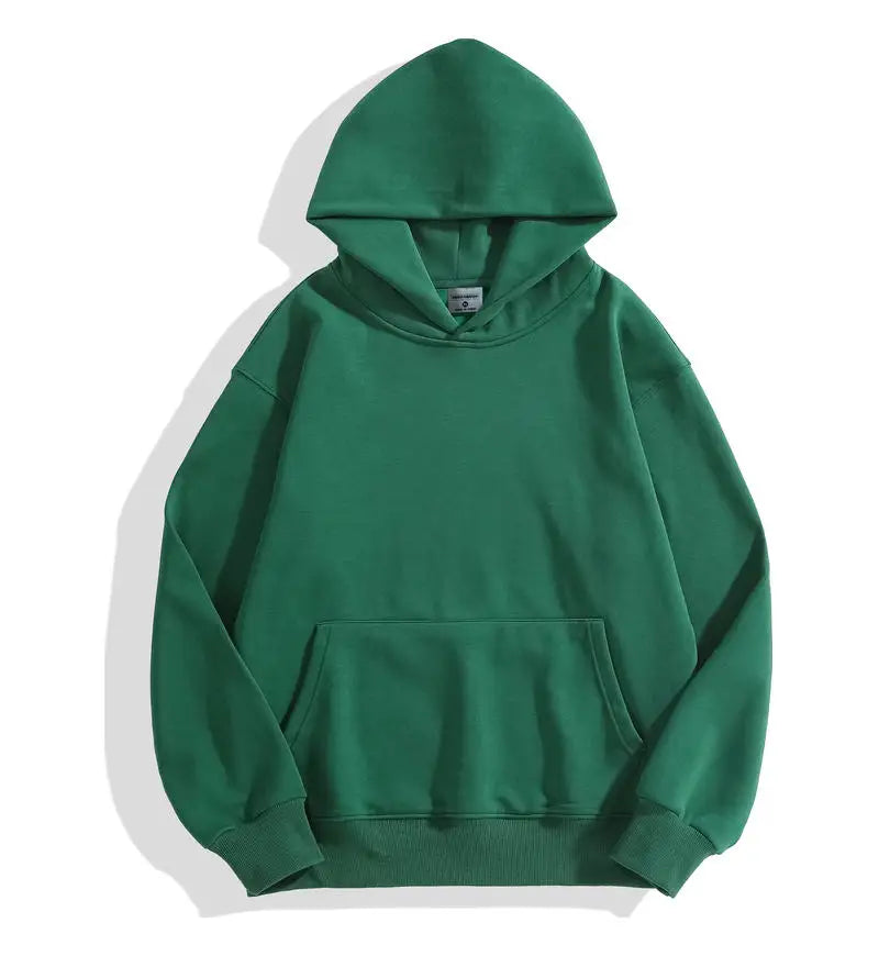 500GSM peso pesado moda hombres sudaderas con capucha nuevo Otoño Invierno Casual grueso algodón hombres Top Color sólido sudaderas con capucha sudadera masculina