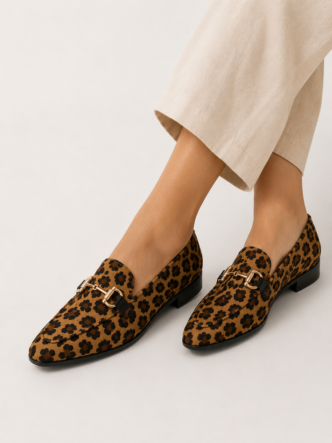 Mocasines con Estampado de Leopardo | Mujer Hechos a Mano