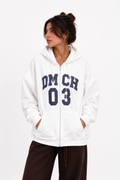 HOODIE DEPORTIVA CON CREMALLERA HOMBRE | BLANCO