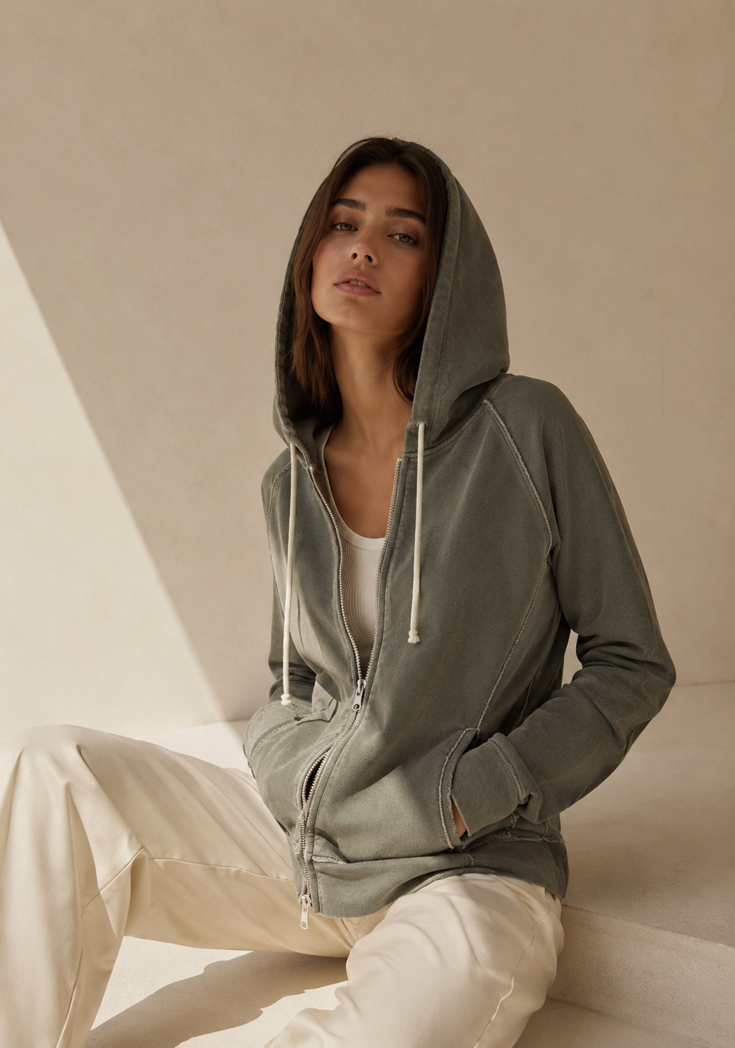 HOODIE WASHED LILY MUJER | EFECTO LAVADO