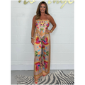 Conjunto 2 Piezas Estampado | Top con Tirantes y Pantalón Wide Leg
