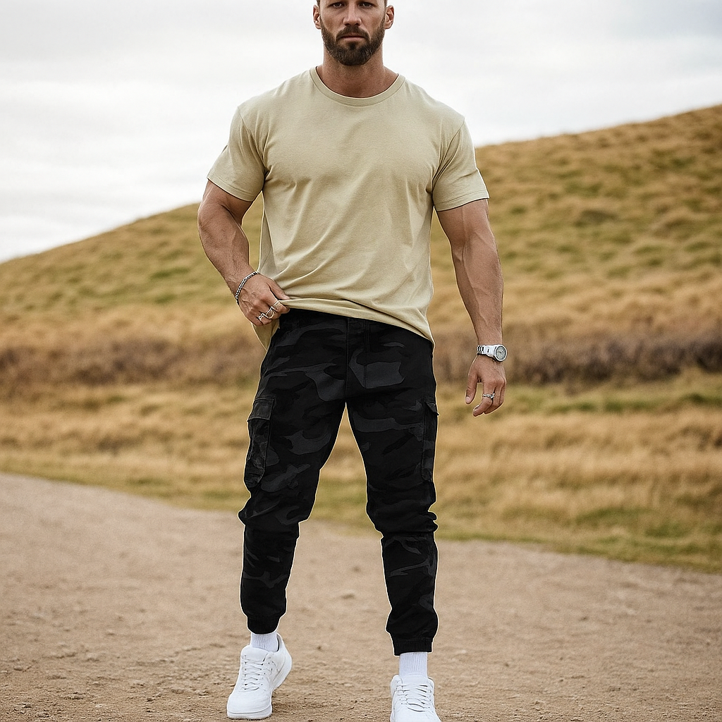 Roberto Men's Camouflage Cargo Pants